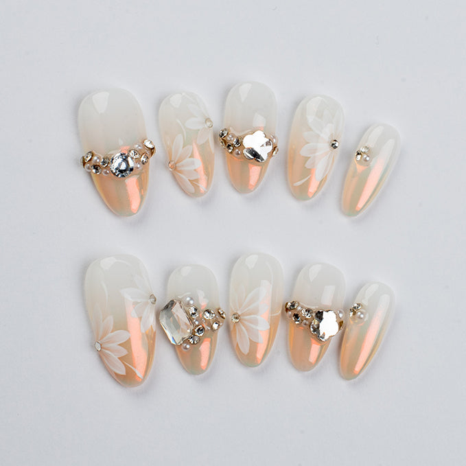 Tropical Treasure (Medium Almond) Press on Handmade Nails