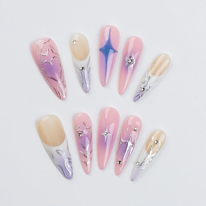 Lady Stiletto (Long Stiletto) Press on Handmade Nails