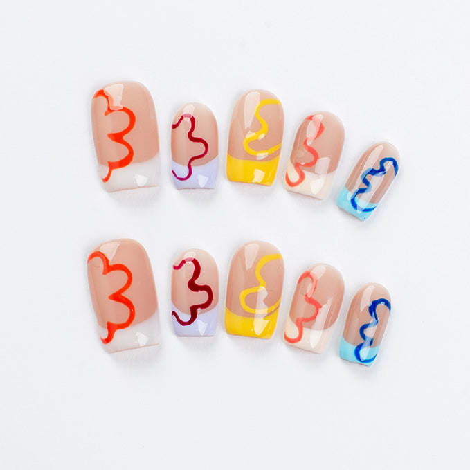 Gingerbread (Short Square) Press on Handmade Nails