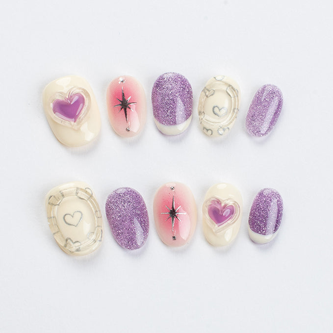 First Crush (Short Oval) Press on Handmade Nails