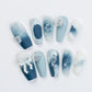 Baby Blue (Medium Coffin) Press on Handmade Nails