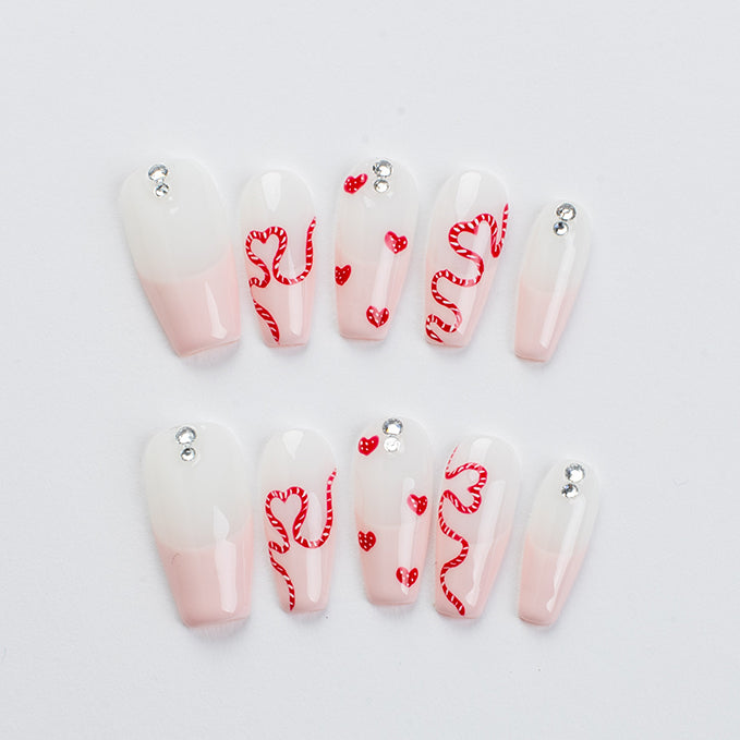 Pink Parfait (Medium Coffin) Press on Handmade Nails