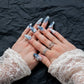 Baby Blue (Medium Coffin) Press on Handmade Nails