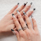 Jetliner (Medium Coffin) Press on Handmade Nails