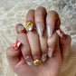 Tropical Bloom (Medium Almond) Handmade Press on Nails