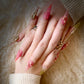 Golden Hibiscus Glow (Long Stiletto) Press on Handmade Nails