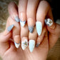 Frosted Petal French (Medium Almond) Press on Handmade Nails