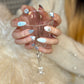 Frosted Petal French (Medium Almond) Press on Handmade Nails