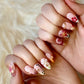 Tropical Garden Breeze (Short Almond) Press on Handmade Nails