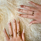 Nude Floral (Medium Almond) Press on Handmade Nails