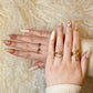 Nude Floral (Medium Almond) Press on Handmade Nails