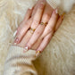 Nude Floral (Medium Almond) Press on Handmade Nails