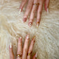 Nude Floral (Medium Almond) Press on Handmade Nails