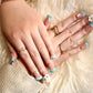 Aqua Daisy Breeze (Short Duck) Press on Handmade Nails