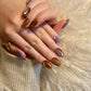 Smokey Caramel Drift (Short Oval) Press on Handmade Nails