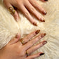 Mocha Blossom (Short Almond) Handmade Press on Nails