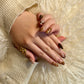 Mocha Blossom (Short Almond) Handmade Press on Nails