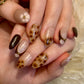 Mocha Blossom (Short Almond) Handmade Press on Nails