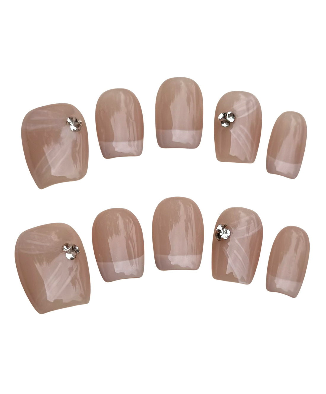 Blush Whisper (Short Square) Handmade Press on Nails