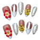 Tropical Bloom (Medium Almond) Handmade Press on Nails