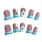 Aqua Daisy Breeze (Short Duck) Press on Handmade Nails
