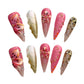 Golden Hibiscus Glow (Long Stiletto) Press on Handmade Nails
