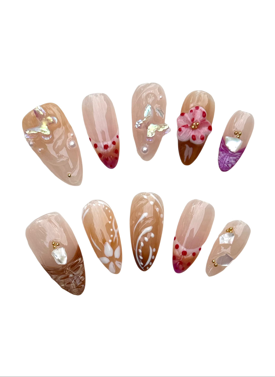 Sweet Treat Playground (Medium Almond) Press on Handmade Nails