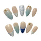 Arctic Wave Frost (Medium Almond) Press on Handmade Nails