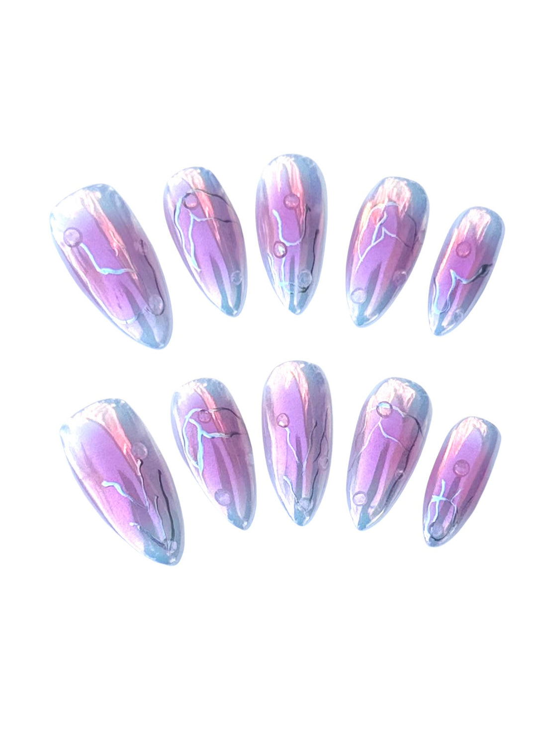 Iridescent Dream (Medium Almond) Press on Handmade Nails