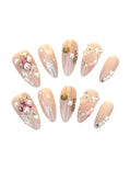 Sugar Plum Sparkle (Medium Almond) Press on Handmade Nails