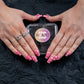 Fuchsia Flame (Short Coffin) Press on Handmade Nails